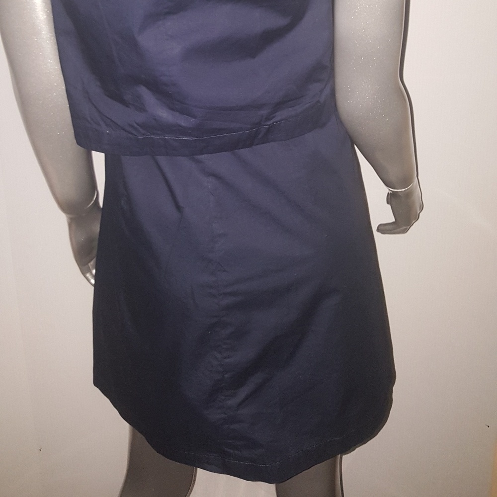 THEORY Navy Blue Cotton Dress Size 2 - Picture 4 of 5